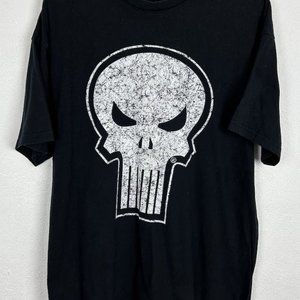 00s Vintage Marvel 2006 Punisher Big Logo T-shirt In Black